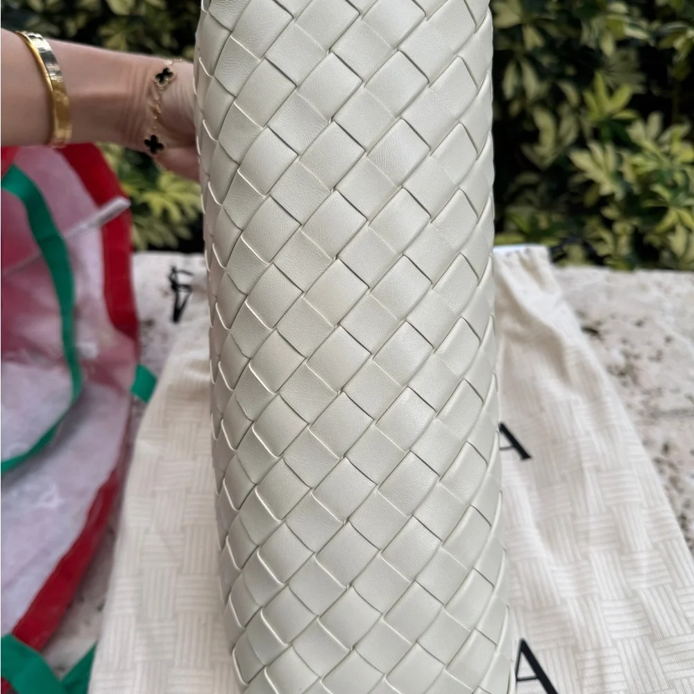 Bottega Veneta pouch lauren 1980 Ivory Cream Woven Wristlet - Picture 5 of 8